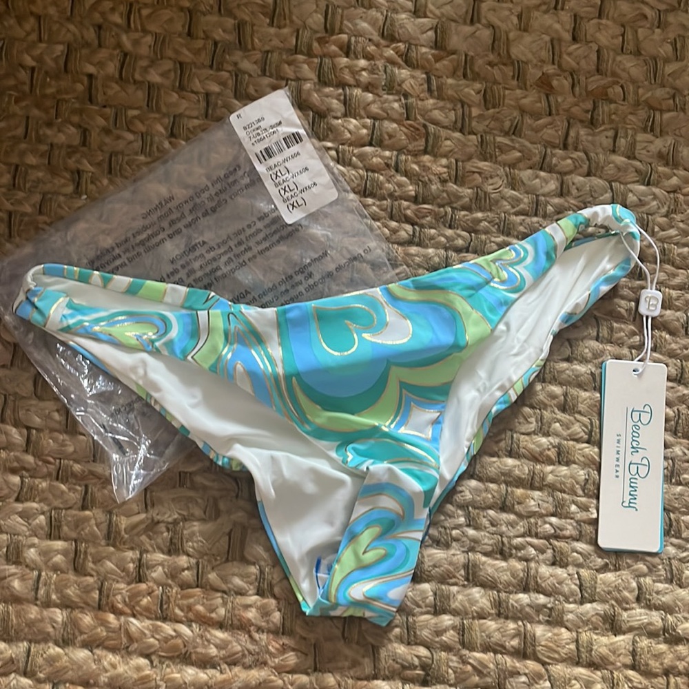 BEACH BUNNY β€οΈβπ₯ ANGELA SKIMPY BOTTOMS IN OCEAN NWT - Picture 13 of 15